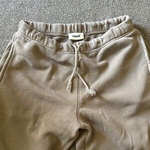 Tan Joggers with Elastic Waistband and Drawstring